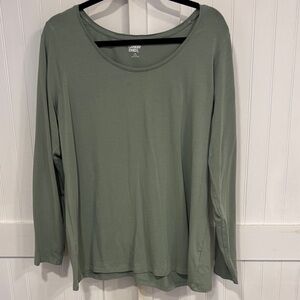 Lands' End Women's Long Sleeve Tee - Green